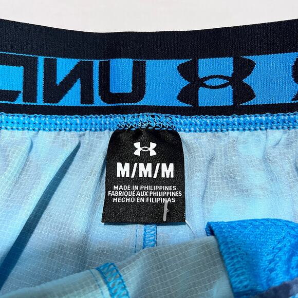 UNDER ARMOUR Men’s Shorts Medium Blue Black Tie Dye  Athletic Training Gym NWT - Picture 2 of 9